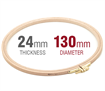 Embroidery Hoop - Wooden Screwed 24mm beechwood 5"/130mm