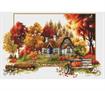 No Count Cross Stitch On White Aida 14 - autumn cottage
