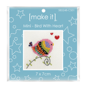 MAKE IT Mini Cross Stitch Kit - Bird with Heart