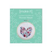 MAKE IT Cross Stitch Kit 10cm - Flower Heart