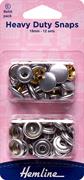 HEMLINE HANGSELL - Heavy Duty Snaps  15mm - Refill 12 Sets - nickel