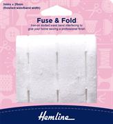 HEMLINE HANGSELL - Fuse And Fold Waistband Lining 25mm x 3mm - white