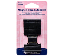 Bra Back Magnetic Expander Extender 38mm - 2 Hook - black