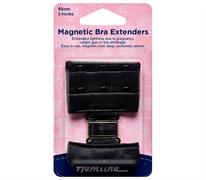 Bra Back Magnetic Expander Extender 50mm - 3 Hook - black