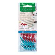 Clover Mini Wonder Clips 20 pcs - Red & Blue