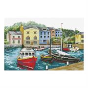 No Count Cross Stitch Kit 32.2cm x 20.3cm - Fishing Village