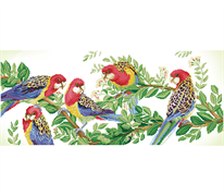 DIAMOND DOTZ -Eastern Rosella Gathering - 87 x 37cm (34.3 x 14.5in)