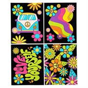 DIAMOND DOTZ - Dotzies Flock Neon Peace & Love - 25 x 20cm