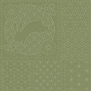 Sashiko Panel - Linen/Cotton 137 x 50cm Traditional Design Jungle Nights