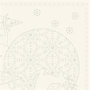 Sashiko Panel - Linen/Cotton 137 x 50cm Christmas Natural