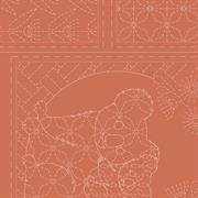 Sashiko Panel - Linen/Cotton 137 x 50cm Fauna Clay