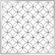 DARUMA - Sashiko Printed Cloth White - Wineglass