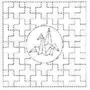 DARUMA - Sashiko Printed Cloth White - Origami Swan