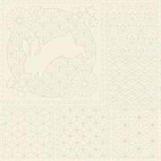 Sashiko Panel - Linen/Cotton 137 x 50cm Traditional Design Natural