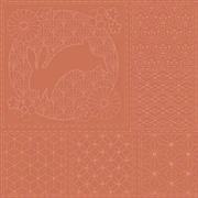 Sashiko Panel - Linen/Cotton 137 x 50cm Traditional Design Burnt Clay