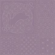 Sashiko Panel - Linen/Cotton 137 x 50cm Traditional Design Grape