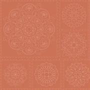 Sashiko Panel - Linen/Cotton 137 x 50cm Mandala Burnt Clay