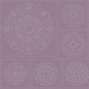 Sashiko Panel - Linen/Cotton 137 x 50cm Mandala Frosted Grape