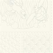 Sashiko Panel - Linen/Cotton 137 x 50cm Ocean Natural