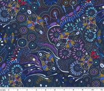 M&S Textiles Australia - Bush Tucker After Rain NT Blue