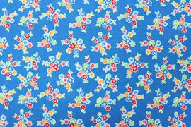 Riley Blake Printed Cotton - Bright Flowers Blue 112cm