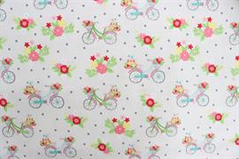 Riley Blake Printed Cotton - Vintage Pushbikes Gray 112cm