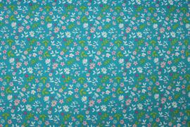 Riley Blake Printed Cotton - Pretty Flowers Teal 112cm