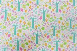 Riley Blake Printed Cotton - Colourful Forest White 112cm