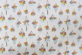 Riley Blake Printed Cotton - Hanging Plants White 112cm