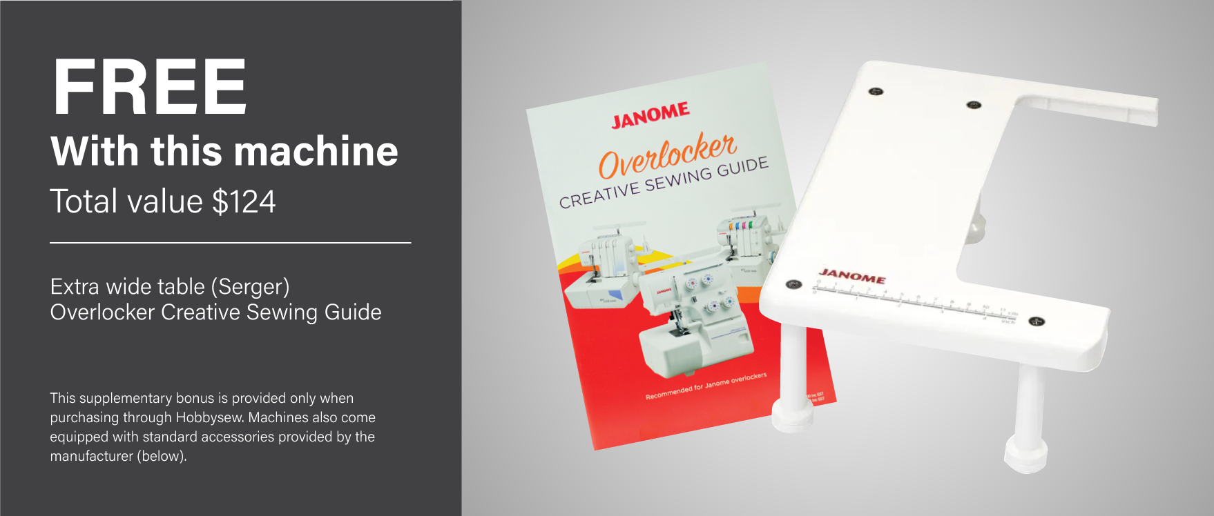 Bonus Extra Wide Table & Creative Sewing Guide Total Value $129